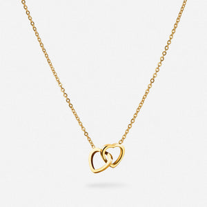 Necklace with Engraved Double Heart