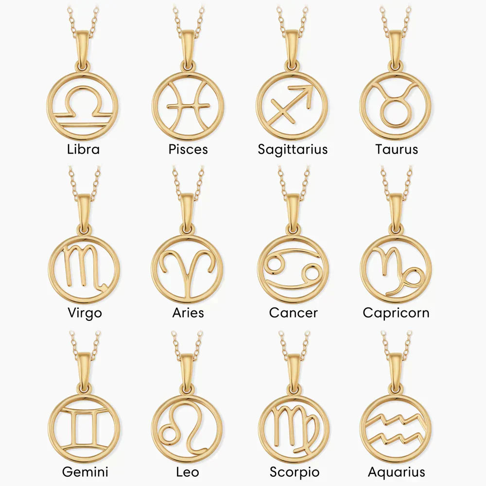 Gold Necklace with Zodiac Sign Symbol – Lilli Paris
